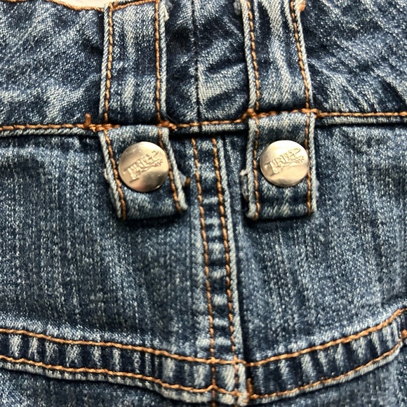 Tripp NYC Blue Denim Mini Skirt w Ruffle 16 - Picture 3 of 6